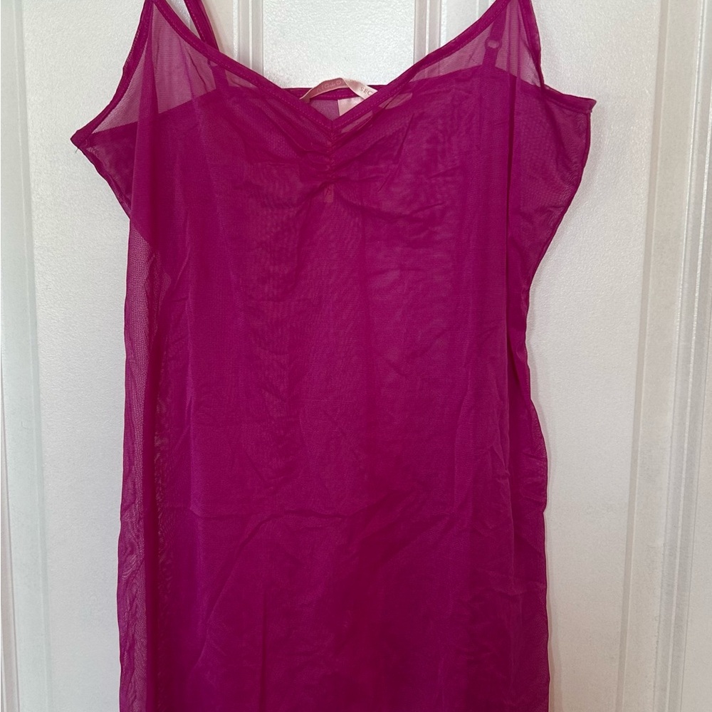 Vintage Victoria's Secret Magenta Sheer Lingerie Size S NWOT